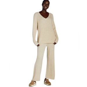 Time and Tru Long Sleeve Sweater and Pants Set, 2-Piece, Super Soft, Oatmeal